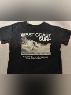 Grayson Mini West Coast Surf Graphic Tee - Black with White Print